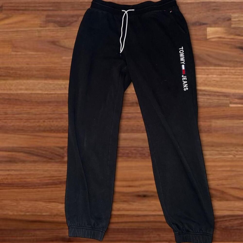 Tommy Jeans Men’s Black Logo Jogger Sweatpants Size Medium